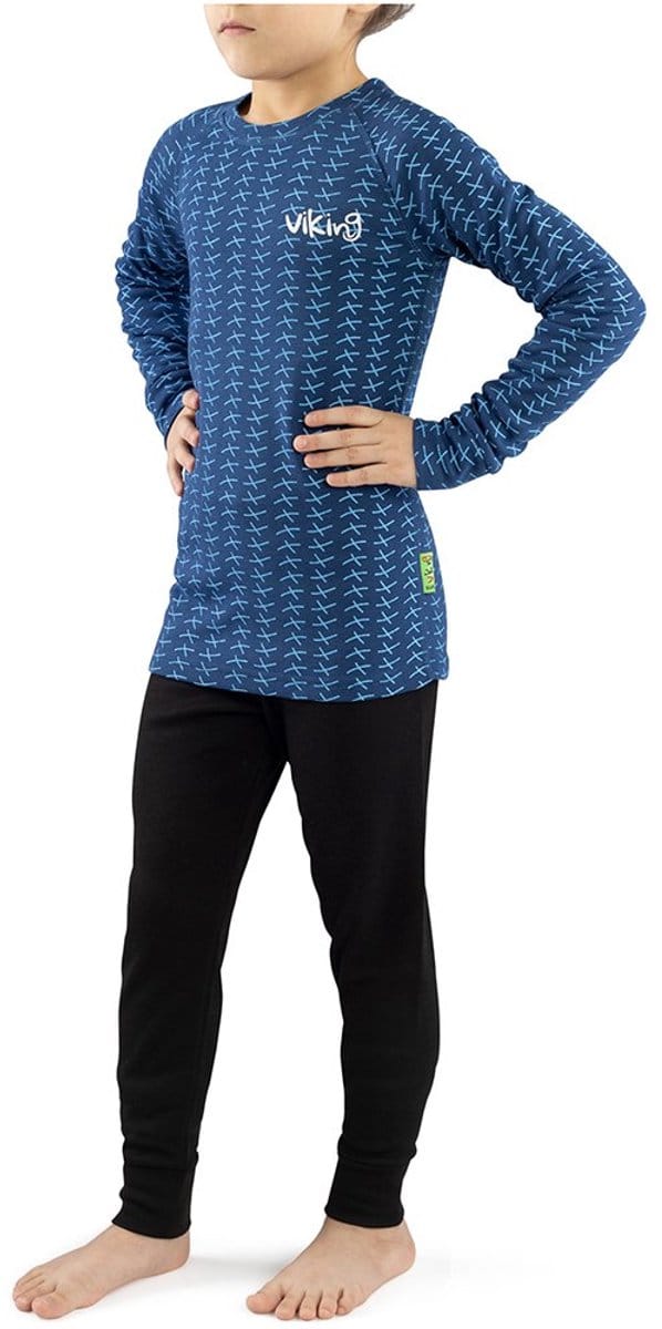 Viking Nino Lange Mouwen Basislaagset Blauw 104-116 cm Jongen