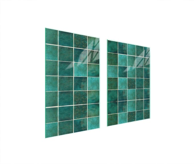TMK ArtDeko - Serie - Groene Schermplaat - 65x52 cm - Glas