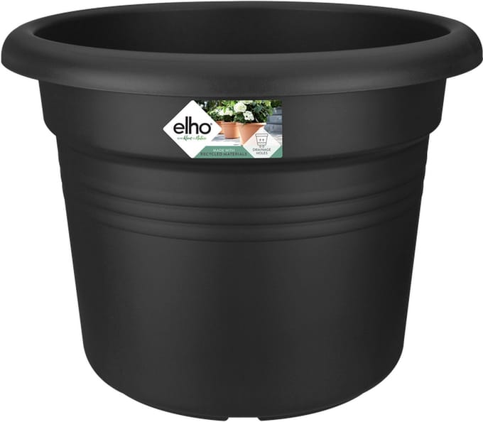 Elho Green Basics Cilinder 55 - Bloempot voor Buiten - Ø 54.3 x H 41.2 cm - Living black