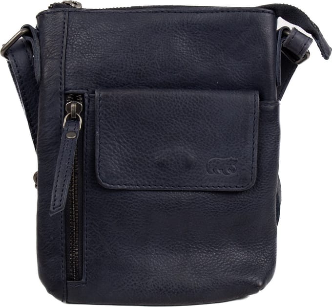 Bear Design Kleine Crossbodytas / Schoudertas Dames - Leer - Davide - Blauw