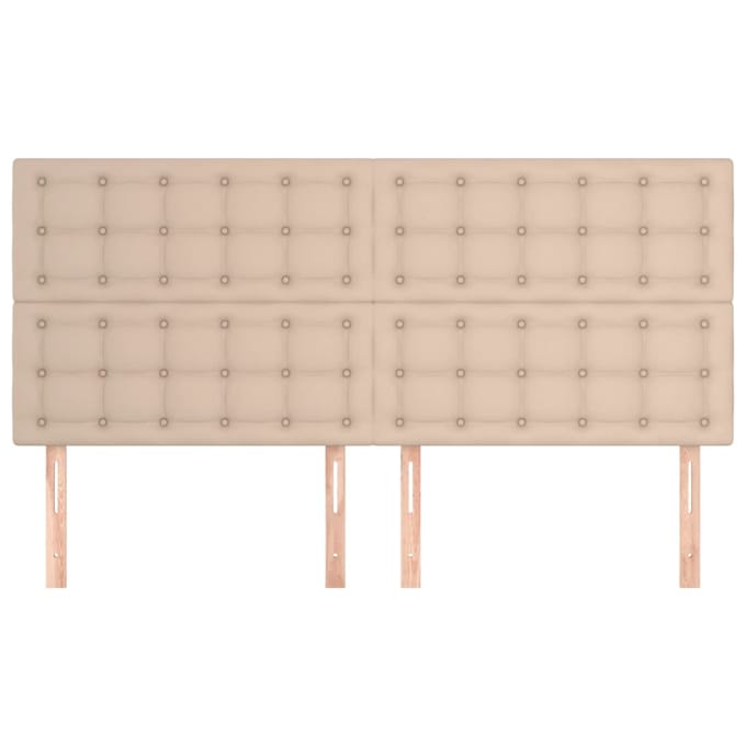 vidaXL - Hoofdbord - cappuccino - 200x5x118/128 - cm - Kunstleer