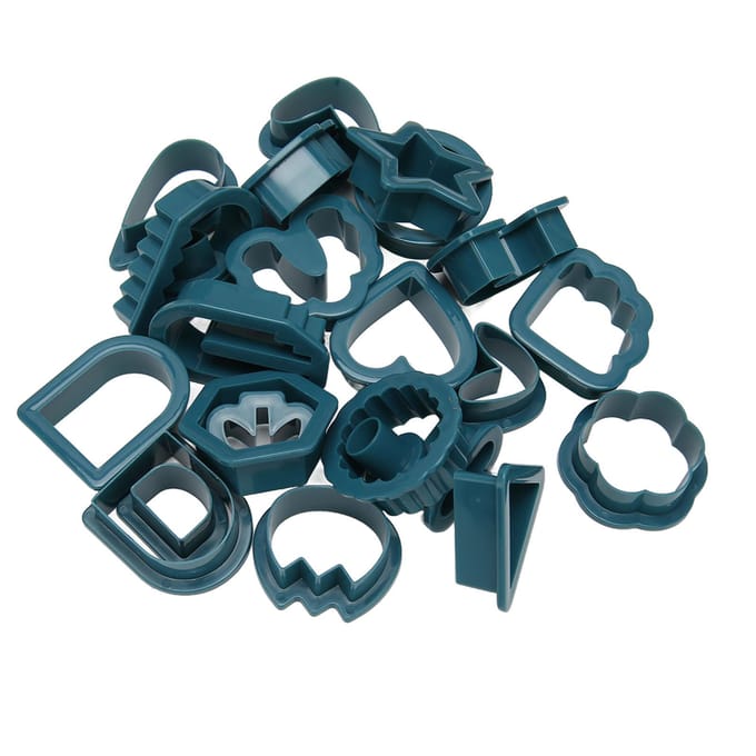 24 pcs Coupe-boucles d'oreilles en argile polymère DIY Fait à la main Bord épaissi Coupe-argile alimentaire pour gâteaux bleu