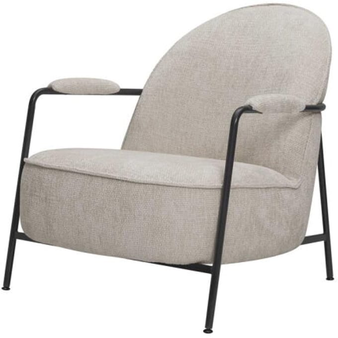 Tower Living Fauteuil Amelia - Beige Stof - Met Armleuning - 82x73x77cm