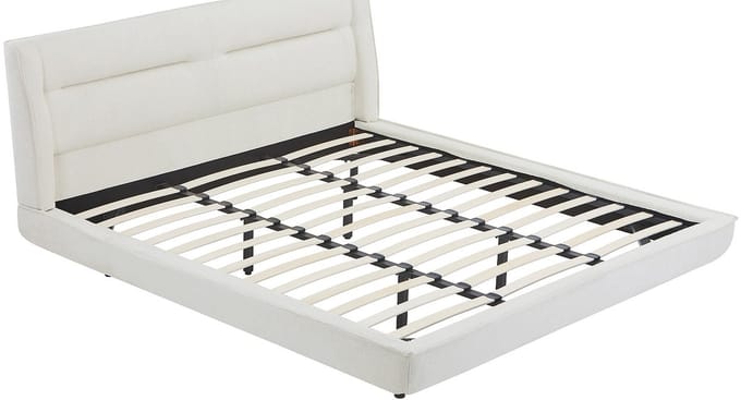 Vente-unique Bedframe stof beige 180 x 200 cm (Super King Size Bed)
