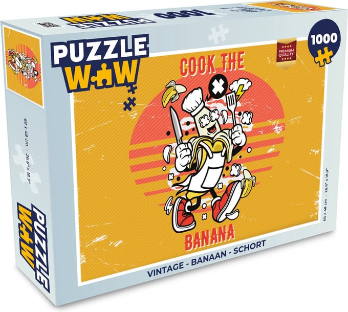 Puzzel Vintage - Banaan - Schort - Legpuzzel - Puzzel 1000 stukjes volwassenen