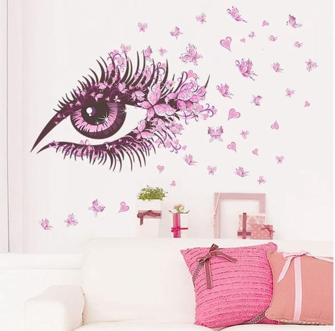 Muursticker beauty oog 135 x 65 cm