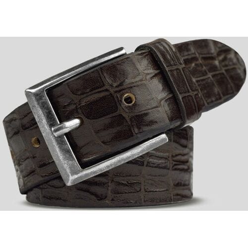 Meyer Riem Uni Leather Crocodile Look Texture Bruin / male
