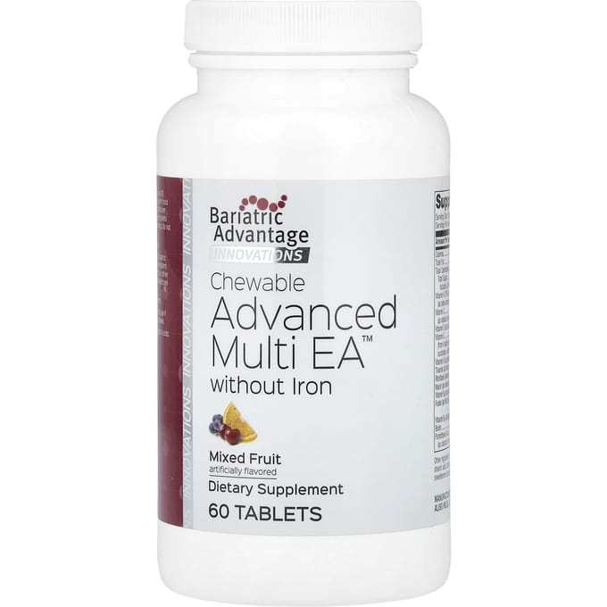 Bariatric Advantage, Chewable Advanced Multi EA, ijzervrij, gemengde fruitsmaak, 60 tabletten
