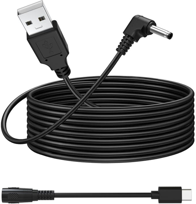 Adapter Stroomkabel - Netsnoer Camera - Beveiligingscamera Voeden - Weerbestendig Ontwerp - 4 Meter Lengte - Zwart