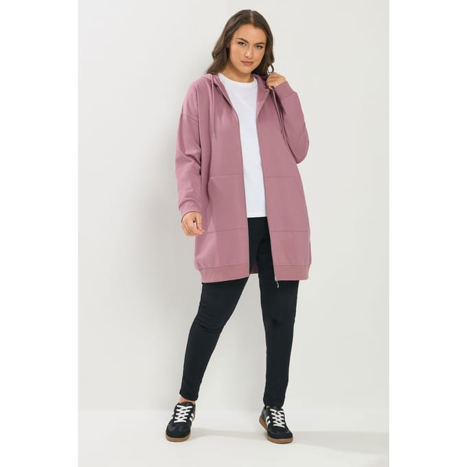 Yours Oudroze Lange Hoodie Met Rits Size 44