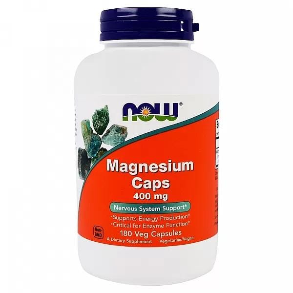 Now Foods - Magnesium Caps, 400 mg, 180 Vegetarische Caps