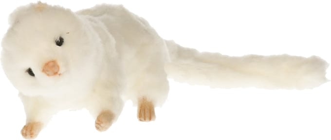 Hansa Knuffel Fret - Witte pluche marter knuffel van 23 cm - Realistisch