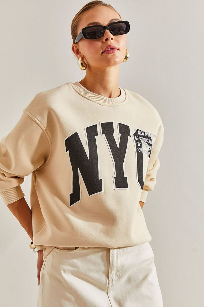 Oversized Crew Neck Sweatshirt met Logo