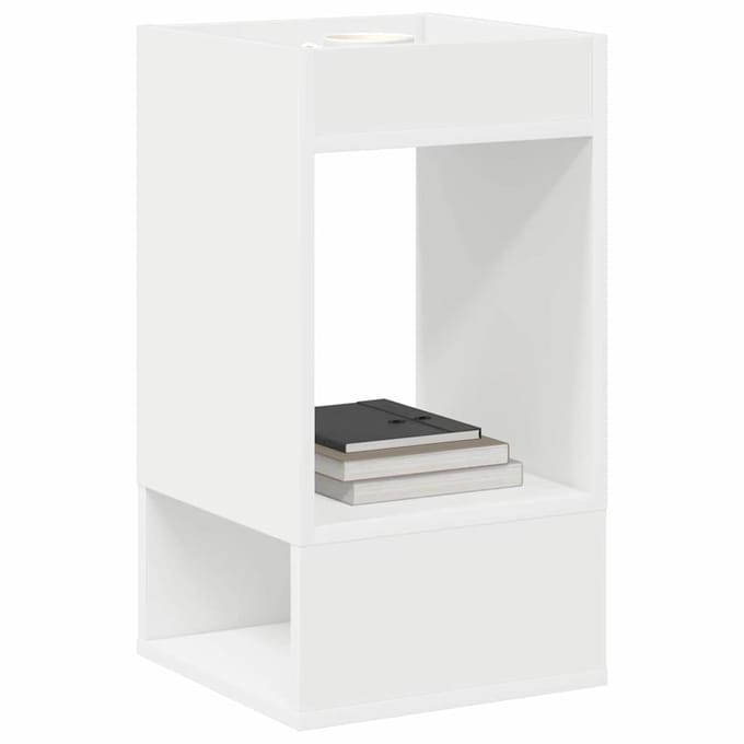 vidaXL - Bijzettafel - Wit - 30 - x - 30 - x - 56 - cm - Bewerkt - hout