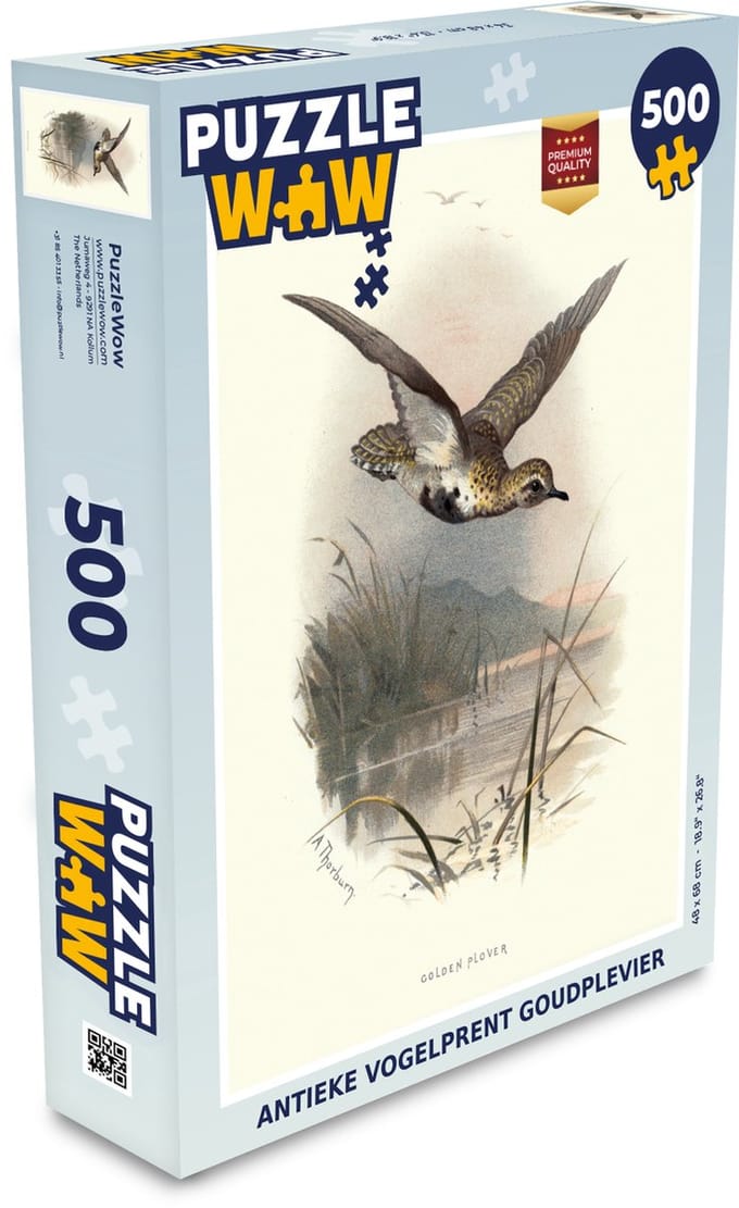 Puzzel Antieke vogelprent goudplevier - Legpuzzel - Puzzel 500 stukjes
