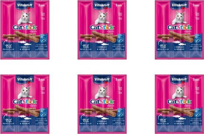 Vitakraft - Kattensnacks - Catstick Mini - Kabeljauw & Tonijn 3 sticks - 75 gram 6D