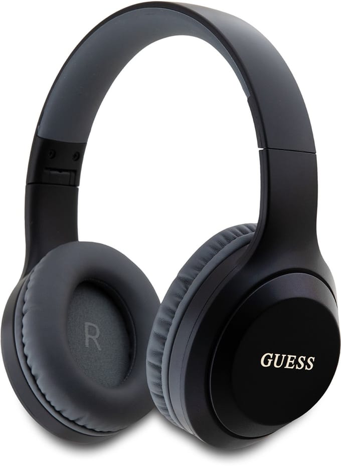 Guess Draadloze Koptelefoon - Classic Silver Logo Over-Ear Bluetooth Headphone - Zwart