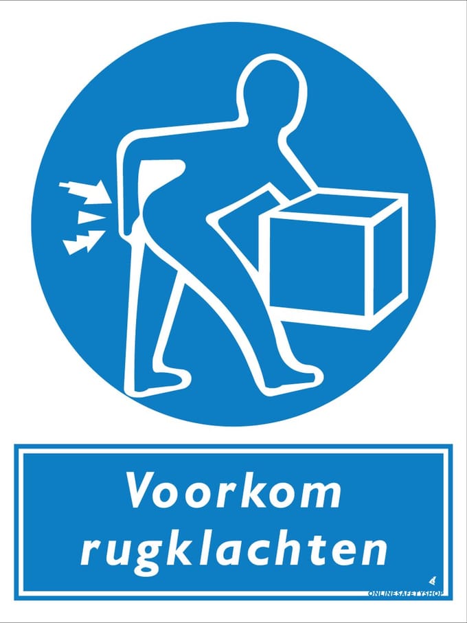 Voorkom rugklachten bord - Forex - 30 x 40 cm