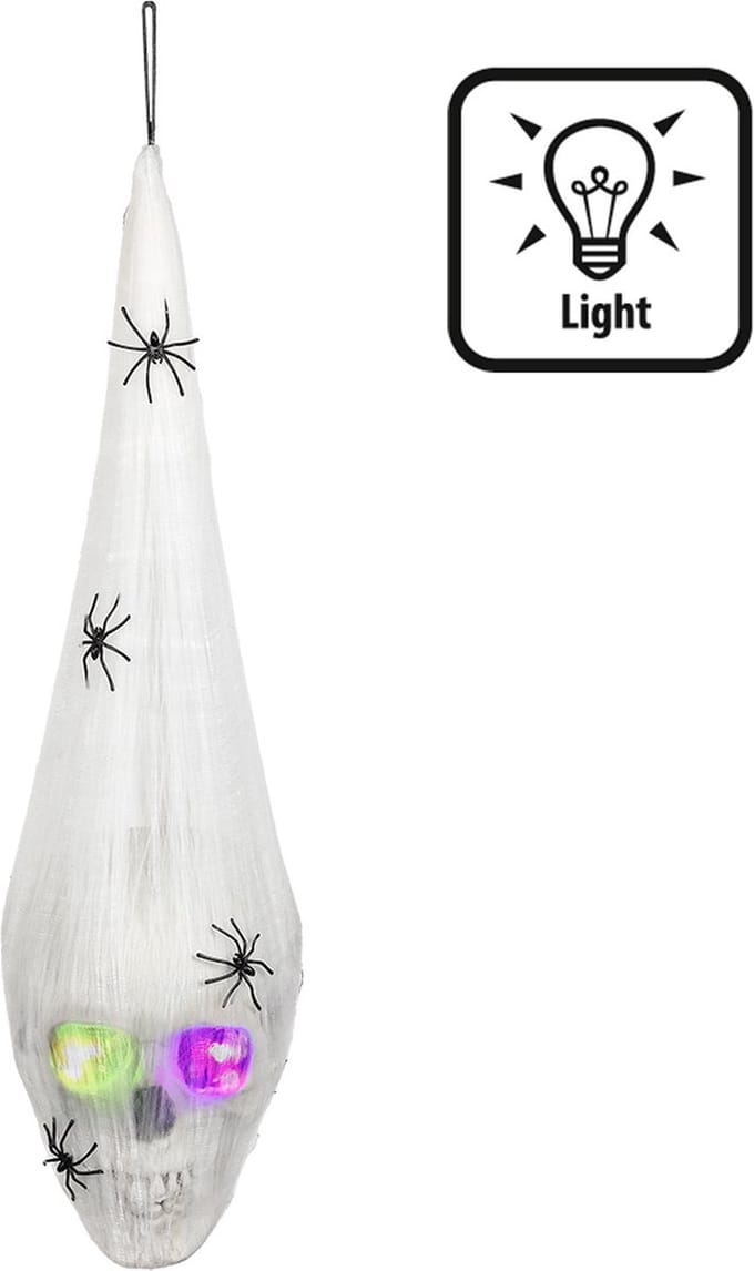 Boland - LED decoratie Spinnenweb schedel - Horror - Horror