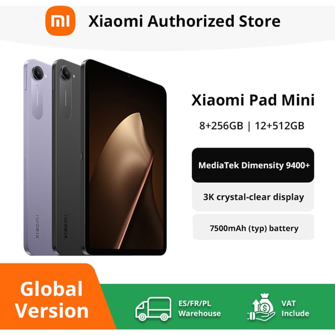 Globale versie Xiaomi Pad Mini Tablet MediaTek Dimensity 9400+ processor 8,8 inch 3K 165Hz scherm 7500mAh grote batterij