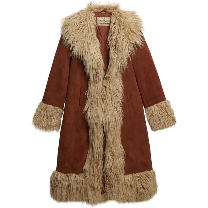 Superdry Long Afghan Jas Bruin S Vrouw