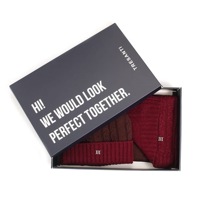 BIAGINO | Giftbox Scarf & Beanie Burgundy (TRCOHE008 - 602)