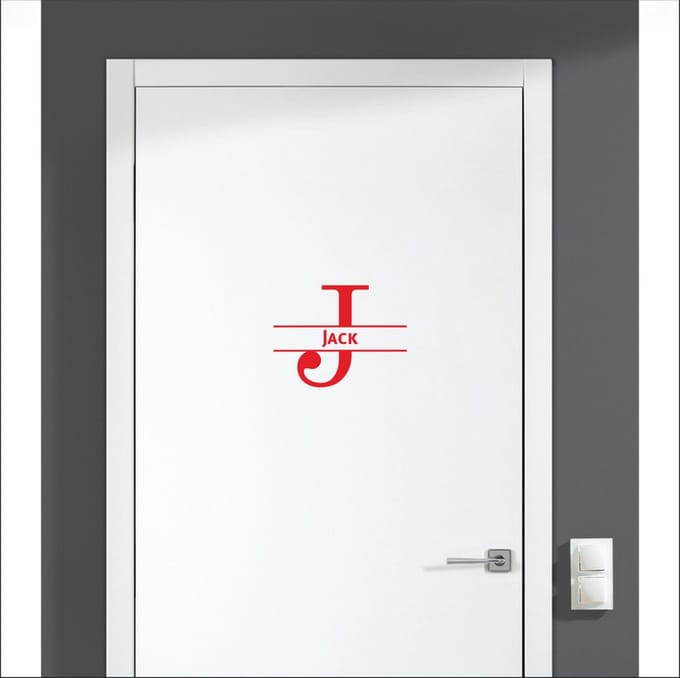 Deursticker Met Naam -  Jack - Rood