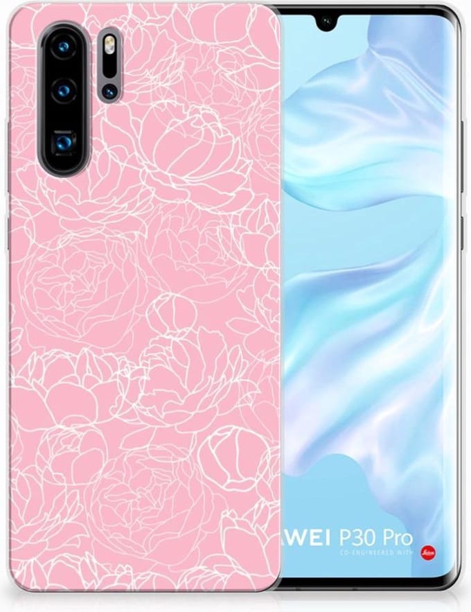 Huawei P30 Pro TPU Case White Flowers