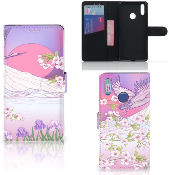 Huawei Y7 (2019) Telefoonhoesje met Pasjes Bird Flying