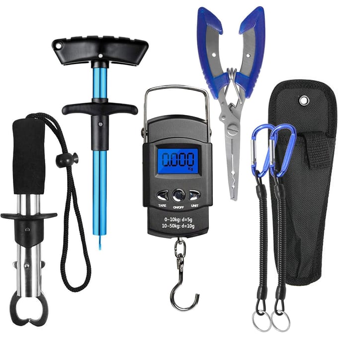 Handheld Digitale Visweegschaal Visgrijper Visgereedschap Haakverwijderaar Combo Kit Visgerei veelkleurig