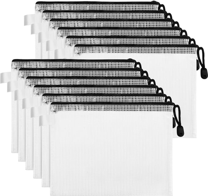 Allecto - Helder Plastic Gaas Rits Zakken - Multifunctionele Mappen