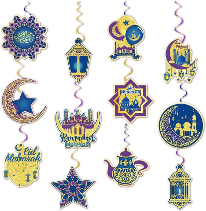 BTH - Eid Mubarak Slingers - Ramadan Decoratie - Suikerfeest - Versiering - Gekleurd