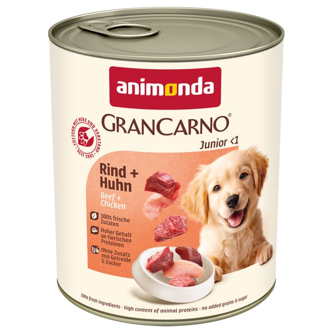 6x800g Original Junior Rund & Kip animonda GranCarno Hondenvoer