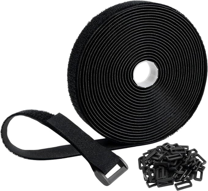 Herbruikbare Nylon Riem - Organisatieband - Spullen Bundelen - Verstelbare Gesp - 5 meter - Zwart