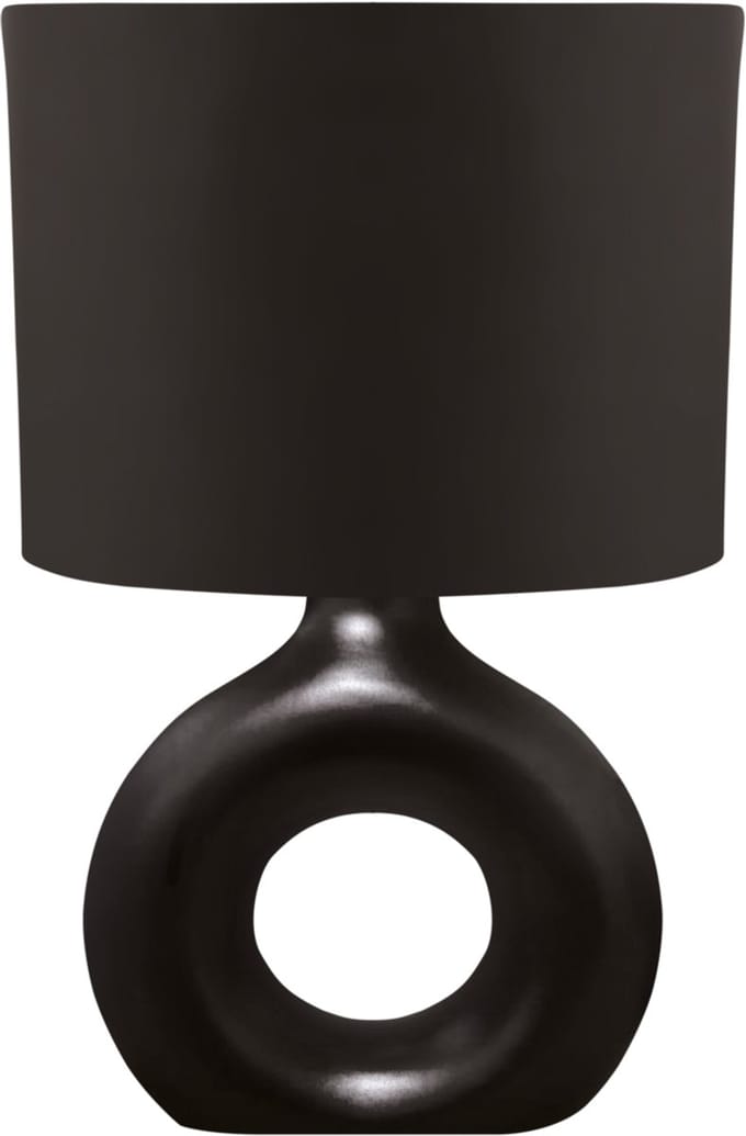 GOLF - Tafellamp - Nachtlamp - Textiel - Keramiek - Zwart - E14 Fitting