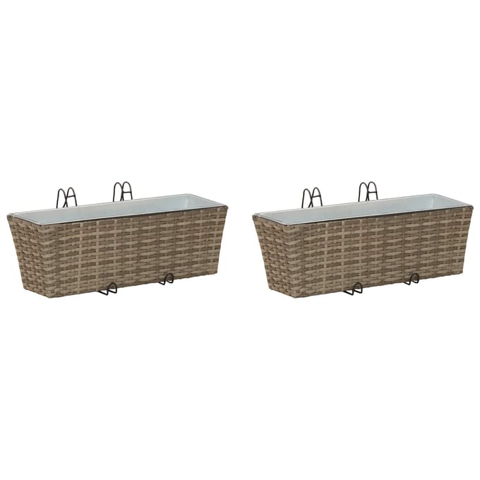 vidaXL Reling 2 st Grijs 50 x 17 x 17 cm Metaal