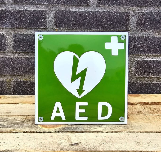 AED - Automatische Externe Defibrillator Veiligheidsbord emaille