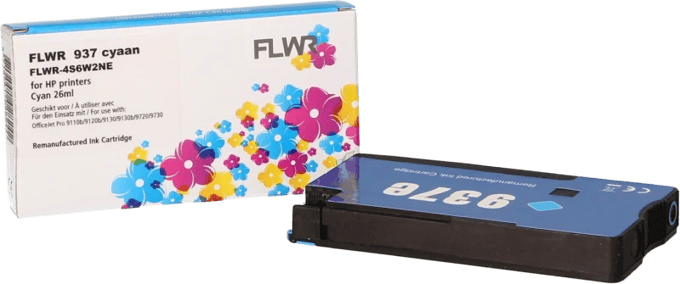 FLWR HP 937e - Cyaan XL - voor Officejet pro 9130 - 9130 - 9720 - 9730