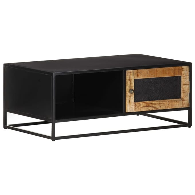 vidaXL - Salontafel - 90x50x35 - cm - ruw - mangohout