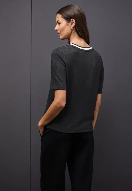 Shirt met glitterdetails