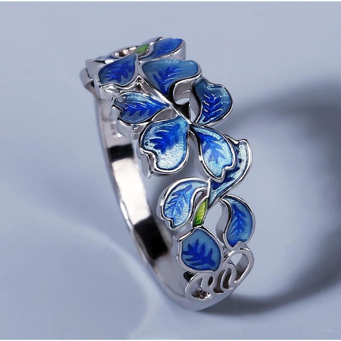 Hete Verkoop Emaille Mode Kleurrijke IJsvlok Ring Bruids Accessoires No. 9 gray
