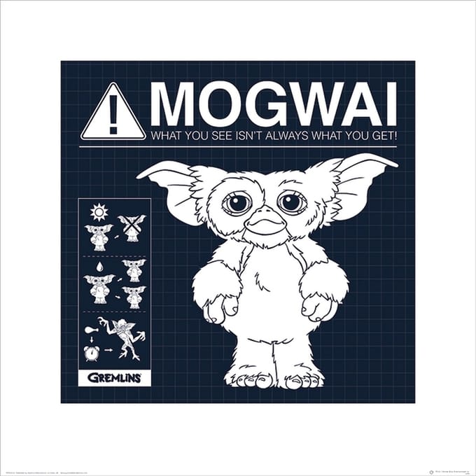 Gremlins Mogwai Rules Art Print 40x40cm | Poster