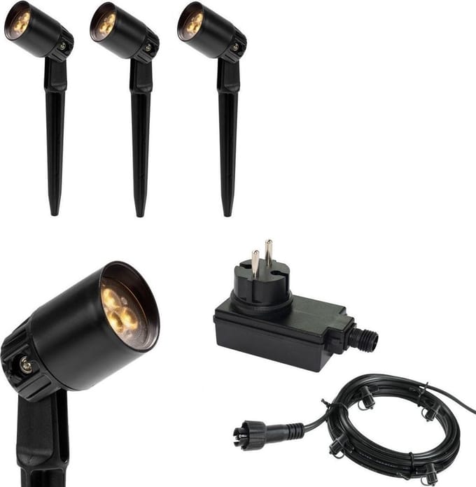 3x LED tuin lamp - 12V - 2 watt - basic - complete set