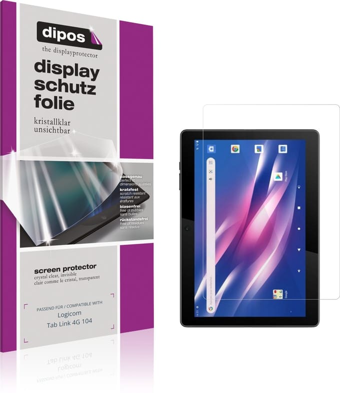 dipos – 2x Beschermfolie geschikt voor Logicom Tab Link 4G 104 | Krasbestendige & heldere Screenprotector Ultra-Thin