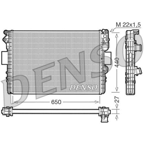 Radiator, motorkoeling DENSO DRM12002