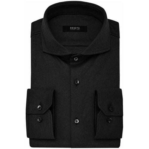 Desoto Luxury Overhemd Uni Luxury Cotton Zwart / male
