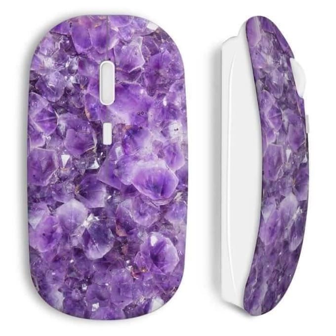 Souris sans fil - Pierres précieuses - Violet - USB wifi - Compatible Mac et PC