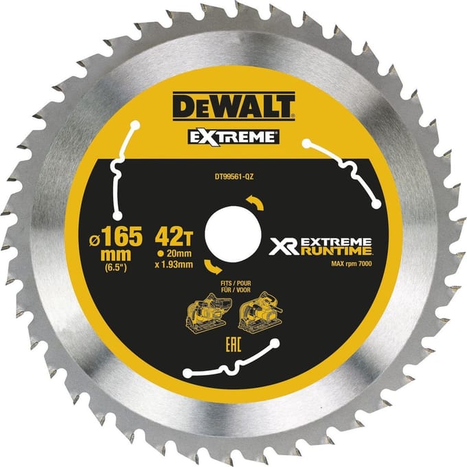 Black & Decker De walt cirkelzaagbladen 165mm 20mm 42t csb (Prijs per stuk)