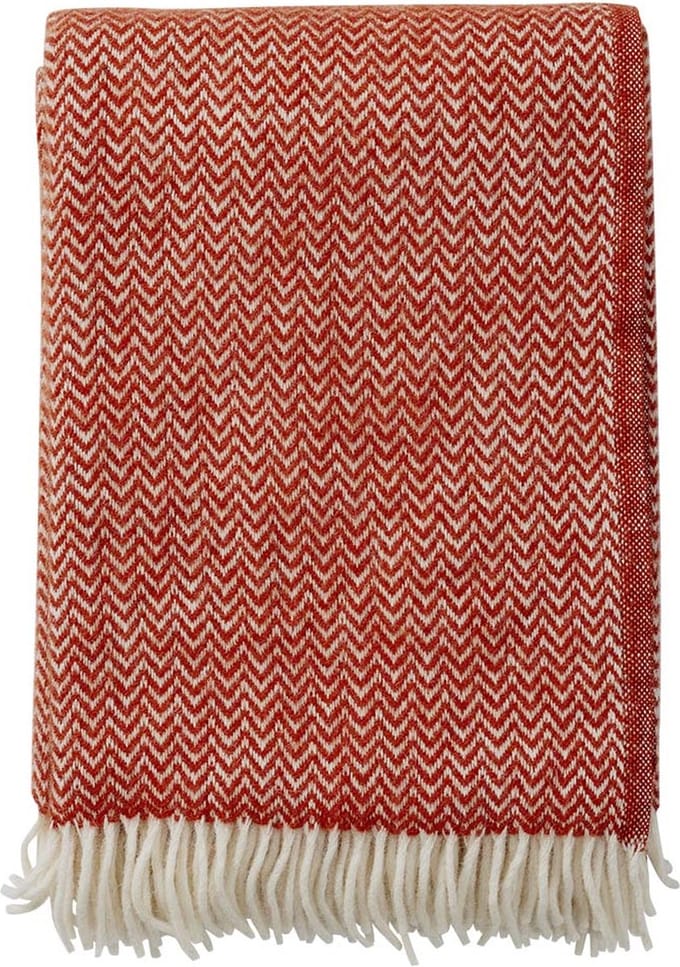 Klippan Chevron - plaid - 100% wol - ruby red - rood -