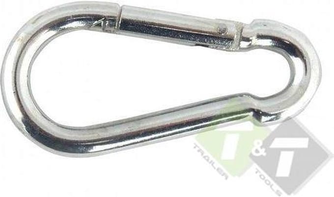 Karabijnhaak, 4mm x 40mm, verzinkt